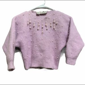 ☘️Girls Rafaella purple sweater w/pearl accent